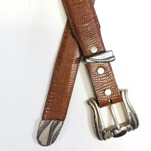 VINTAGE Onyx 30 Distressed Brown Leather BELT